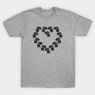 Cartoon Dachshund Dog Heart for Doxie Lovers T-Shirt